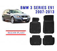 REZAW PLAST Rubber Mats for BMW 3 Series E91 2007-2013 Floor Protection Easy Cleaning