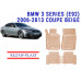 REZAW PLAST Floor Liners Set for BMW 3 Series E92 2006-2013 Coupe Durable Beige