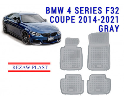 REZAW PLAST Vehicle-Specific Floor Liners for BMW 4 Series F32 Coupe 2014-2021 Custom Fit Gray