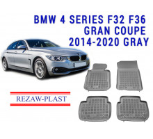 REZAW PLAST Waterproof Floor Liners for BMW 4 Series F32 F36 Gran Coupe 2014-2020 All Weather Gray
