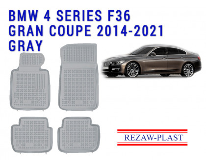 REZAW PLAST Durable Car Mats for BMW 4 Series F36 Gran Coupe 2014-2021 Durable Gray
