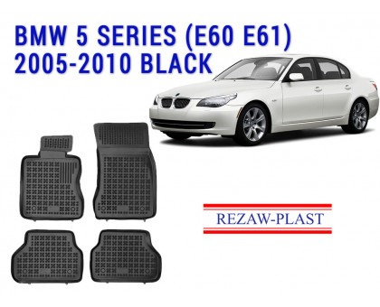 REZAW PLAST Top-Quality Floor Mats for BMW 5 Series E60 E61 2005-2010 Custom Fit Black 