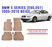 REZAW PLAST Car Liners for BMW 5 Series E60 E61 2005-2010 All Weather Beige