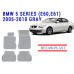 REZAW PLAST Floor Mats - Exact Fit for BMW 5 Series E60 E61 2004-2010 Odorless Gray