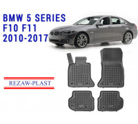 REZAW PLAST Premium Quality Floor Mats for BMW 5 Series F10 F11 2010-2017 Odorless Black 