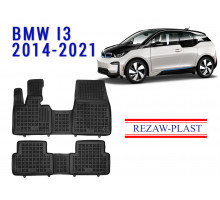 REZAW PLAST Rubber Car Mats for BMW I3 2014-2021 Odorless Black 