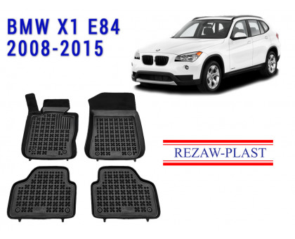 REZAW PLAST Rubber Floor Mats for BMW X1 E84 2008-2015 All Weather Black 