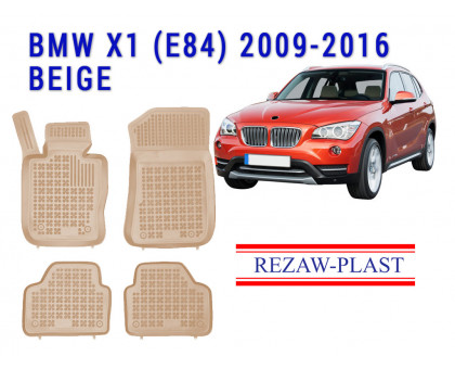 REZAW PLAST Custom-Fit Rubber Mats for BMW X1 E84 2009-2016 All-Season Beige