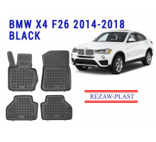 Rezaw-Plast Rubber Floor Mats Set for BMW X4 F26 2014-2018 Black