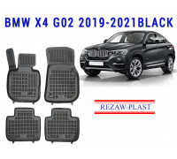 Rezaw-Plast Rubber Floor Mats Set for BMW X4 G02 2019-2021 Black