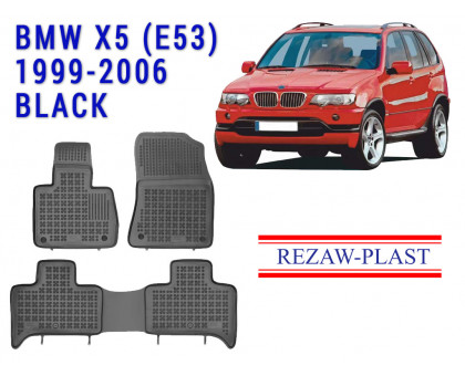 REZAW PLAST Floor Mats for BMW X5 E53 1999-2006 All Season Black