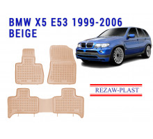 REZAW PLAST Rubber Auto Mats for BMW X5 E53 1999-2006 Waterproof Beige