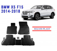 REZAW PLAST Rubber Floor Mats - Perfect Fit for BMW X5 F15 2014-2018 All Weather Black