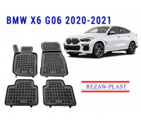 Rezaw-Plast Rubber Floor Mats Set for BMW X6 G06 2020-2021 Black