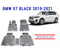 Rezaw-Plast Rubber Floor Mats Set for BMW X7 2019-2021 Black