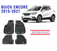 Rezaw-Plast Rubber Floor Mats Set for Buick Encore 2015-2021 Black