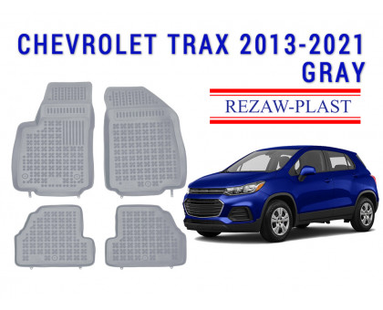 REZAW PLAST Custom-Fit Rubber Mats for Chevrolet Trax 2013-2021 Custom Fit Gray