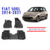 REZAW PLAST Premium Floor Mats for Fiat 500L 2014-2021 All-Season Black