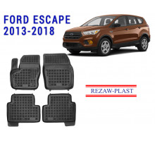 Rezaw-Plast Rubber Floor Mats Set for Ford Escape 2013-2018 Black