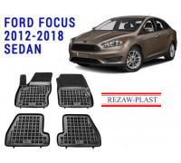 REZAW PLAST Rubber Floor Liners for Ford Focus 2012-2018 Sedan Vehicle-Specific Tailored