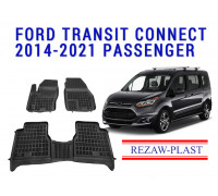 REZAW PLAST All-Weather Rubber Mats for Ford Transit Connect 2014-2021 Waterproof Black