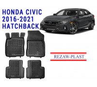 REZAW PLAST Rubber Mats for Honda Civic 2016-2021 Hatchback Easy Cleaning Anti-Slip