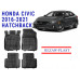 REZAW PLAST Rubber Mats for Honda Civic 2016-2021 Hatchback Anti-Slip Black