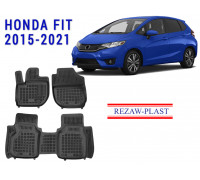 REZAW PLAST Floor Liners for Honda Fit 2015-2021 Custom Fit Black