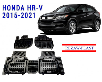 REZAW PLAST Custom Fit Floor Mats for Honda HR-V 2015-2021 Odorless Black 