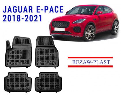 REZAW PLAST Floor Liners for Jaguar E-Pace 2018-2021 Custom Fit Black