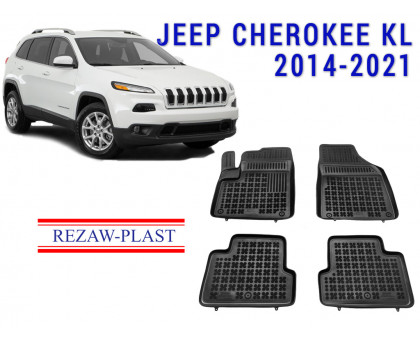 REZAW PLAST Floor Mats for Jeep Cherokee KL 2014-2021 Molded, Anti-Slip All-Weather