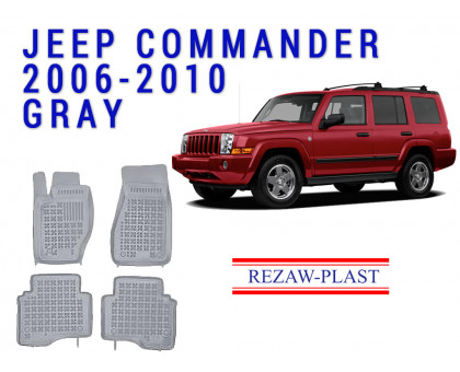 REZAW PLAST Rubber Floor Mats for Jeep Commander 2006-2010 Water Resistant Custom Fit