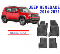 REZAW PLAST Rubber Mats for Jeep Renegade 2014-2021 Floor Protection Easy Cleaning