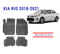 REZAW PLAST Floor Mats for Kia Rio 2018-2021 Waterproof Black