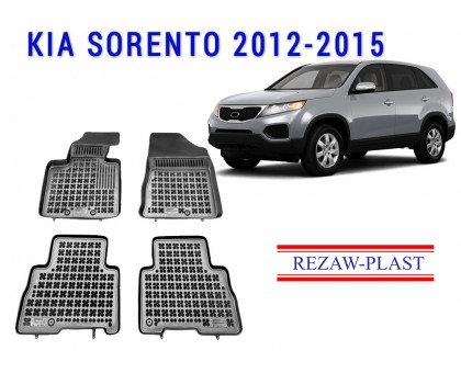 Rezaw-Plast Rubber Floor Mats Set for Kia Sorento 2012-2015 Black