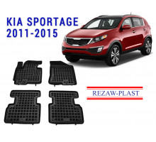 REZAW PLAST Custom Fit Floor Mats for Kia Sportage 2011-2015 All-Weather Rubber Odor