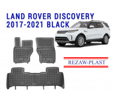 Rezaw-Plast Rubber Floor Mats Set for Land Rover Discovery 2017-2021 Black