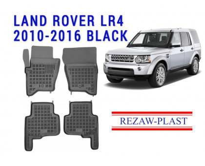 REZAW PLAST Rubber Floor Mats for Land Rover LR4 2010-2016 All Weather Black