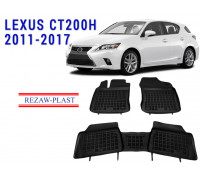 REZAW PLAST Premium Floor Mats for Lexus CT200H 2011-2017 All Weather Black