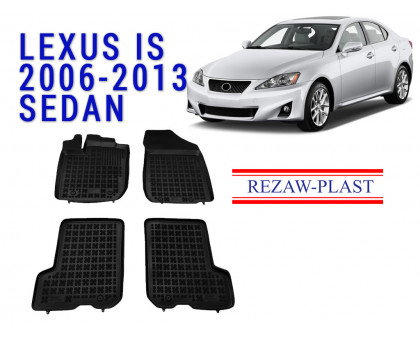 REZAW PLAST Floor Mats for Lexus IS 2006-2013 Sedan All Weather Black 