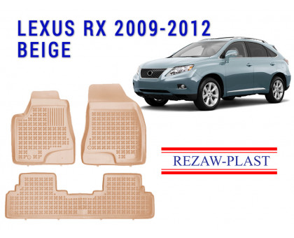 REZAW PLAST All-Weather Rubber Mats for Lexus RX 2009-2012 All Weather Beige 