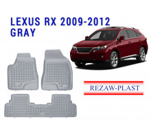 REZAW PLAST Rubber Floor Liners for Lexus RX 2009-2012 All Weather Gray