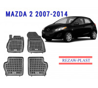 REZAW PLAST Custom-Fit Rubber Mats for  Mazda 2 2007-2014 Molded Odorless All-Season 