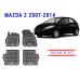 REZAW PLAST Custom-Fit Rubber Mats for  Mazda 2 2007-2014 Odorless Black