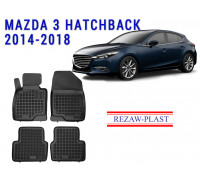 REZAW PLAST Floor Mats for Mazda 3 Hatchback 2014-2018 Anti-Slip Black