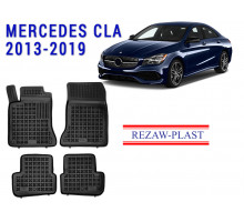 REZAW PLAST Rubber Floor Mats for Mercedes CLA 2013-2019 All Weather Black  