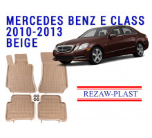 REZAW PLAST Premium Floor Liners for Mercedes E Classs 2010-2013 Anti-Slip Beige