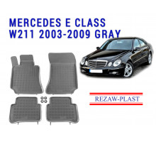 REZAW PLAST Rubber Mats for Mercedes E Class W211 2003-2009 Waterproof Gray