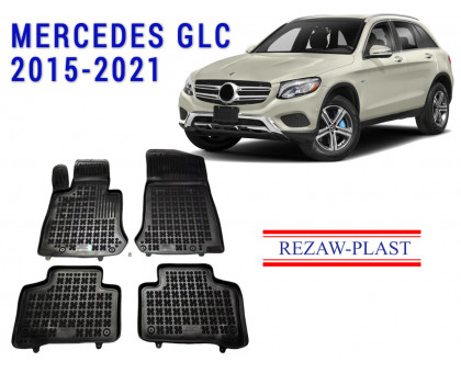 REZAW PLAST Floor Mats for Mercedes GLC 2015-2021 Anti-Slip Black
