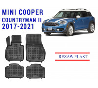 Rezaw-Plast Rubber Floor Mats Set for Mini Cooper Countryman II 2017-2021 Black